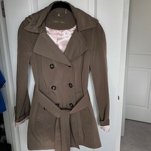 Calvin Klein trench XS removable hood